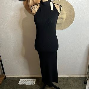 BNWT Love Stitch Sleeveless Mock Neck Midi Dress